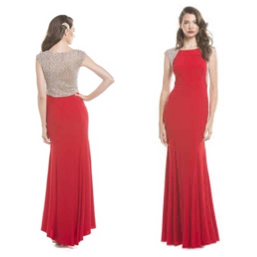 Issue New York Long Red Evening Gown